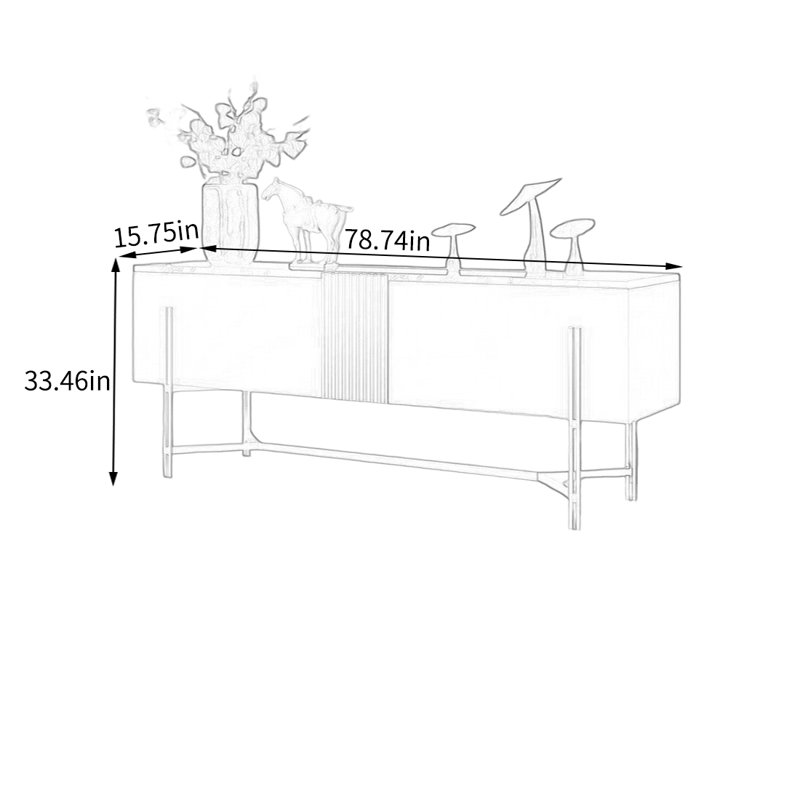 Armoire de rangement moderne, H 33,46 po x l 70,87 po x P 15,75 po, Noir / bleu clair