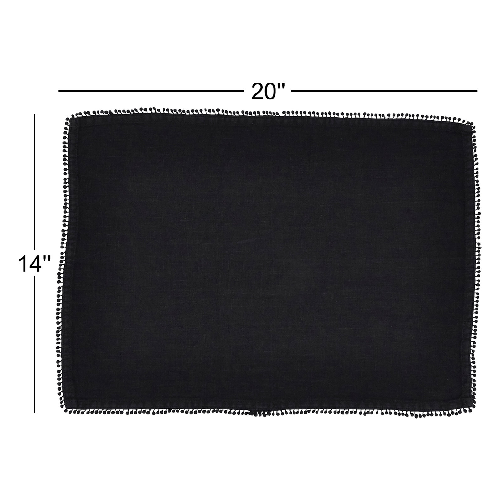 Brigid Linen Rectangle Placemat, Black