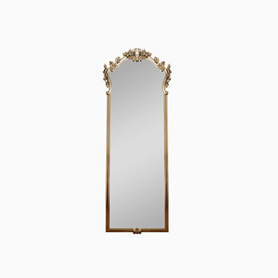 39.37"European-style full-length mirror with carved decoration and floor-standing type
