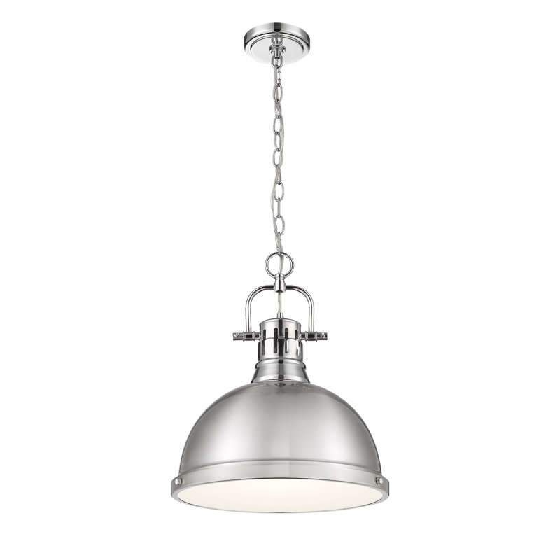 Luminaire suspendu en forme de dôme 1 lumière Alethia, Étain, Chrome