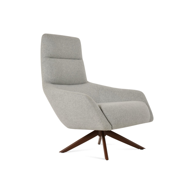 Fauteuil Sword, Laine argentée, Noyer