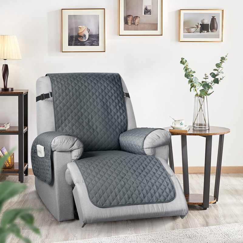 Housse de protection pour fauteuil inclinable Kyrstie, Microfibre gris foncé