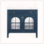 Meuble-lavabo Mid-Century avec capteur de mouvement et verre à motif, bleu-704464472