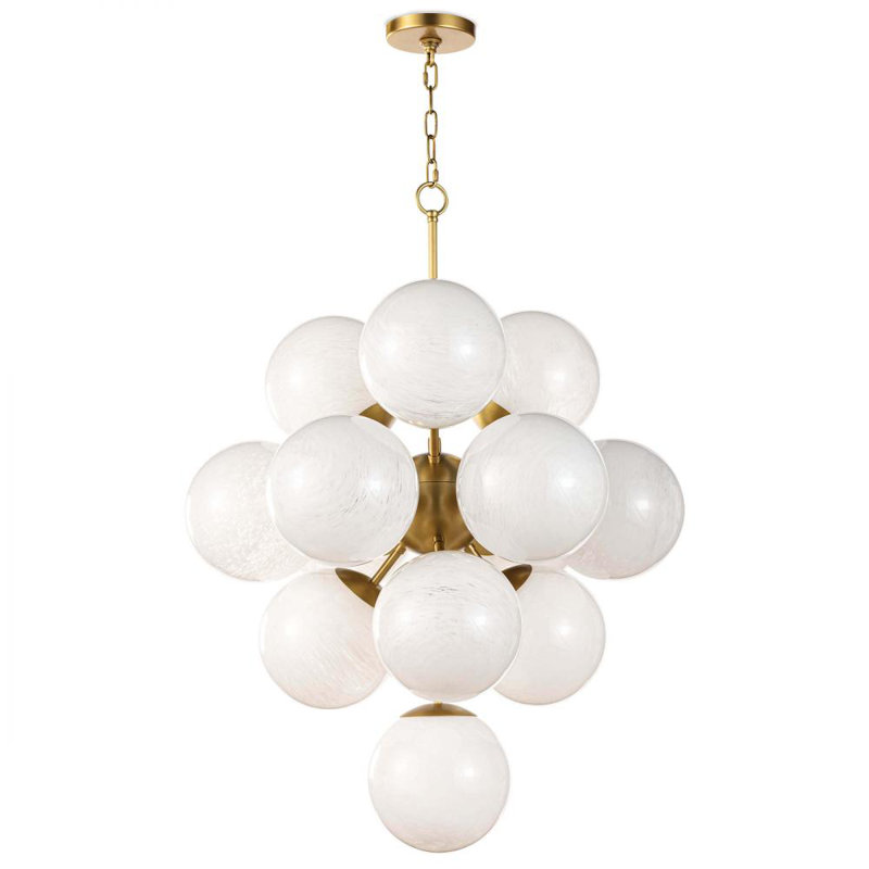 Lustre La Dame, Laiton naturel, Verre torsadé