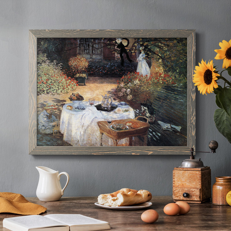 "The lunch # 2" par Monet, reproduction d'art sur toile, Gris, H 14 po x l 20 po x P 1,5 po