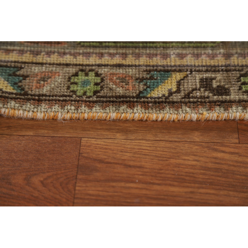 Tapis persan Tabriz patiné vieilli noué à la main 7 x 10
