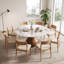 Mid-Century Modern Farmhouse Round Sintered Stone Pedestal Otelia For 4/6/8/10-486253492-486253490