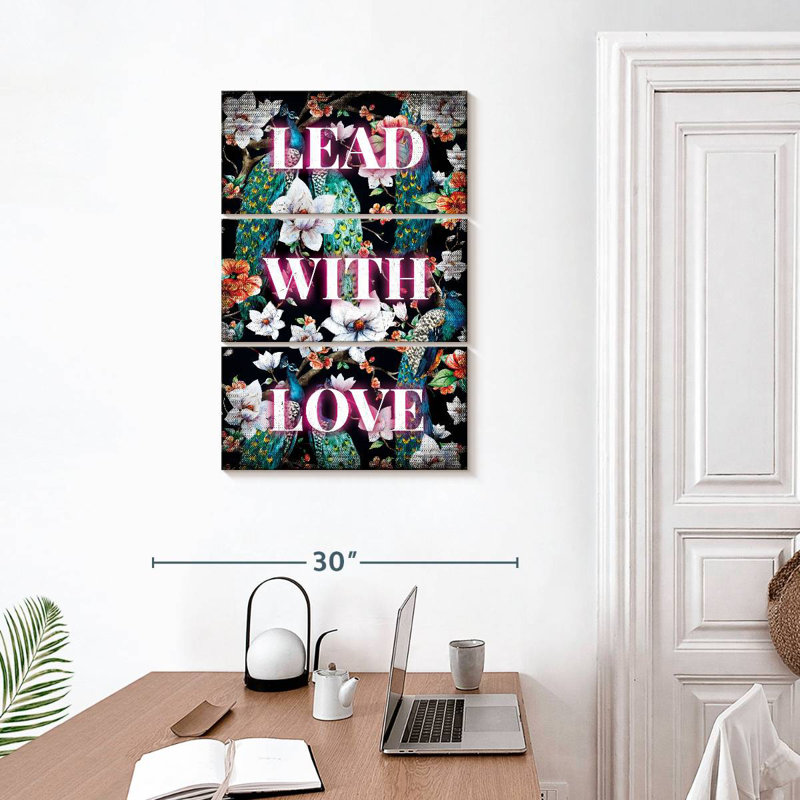 Tergel Lead With Love Typography, 32" H x 20" W