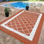 Tapis d'extérieur imperméable en paille plastique, réversible, géométrique et léger, pour jardin, terrasse, plage, VR ou balcon.-260271961-260271963