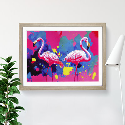 Flamingo Splash - Single Picture Frame Print