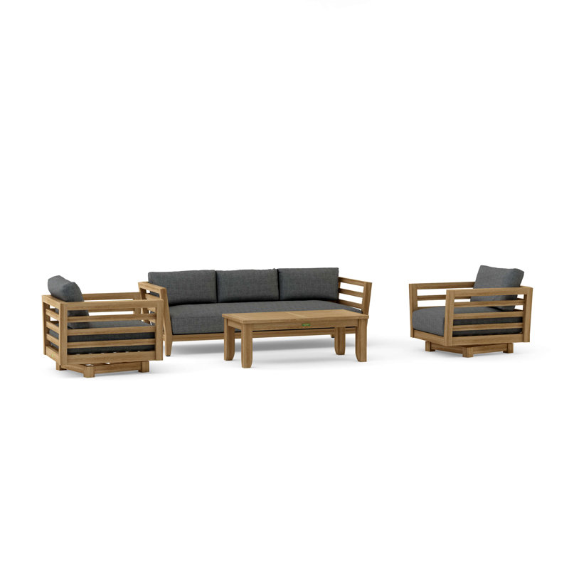 Ensemble de sièges pivotants 4 pièces Cordoba, Gris anthracite moulé