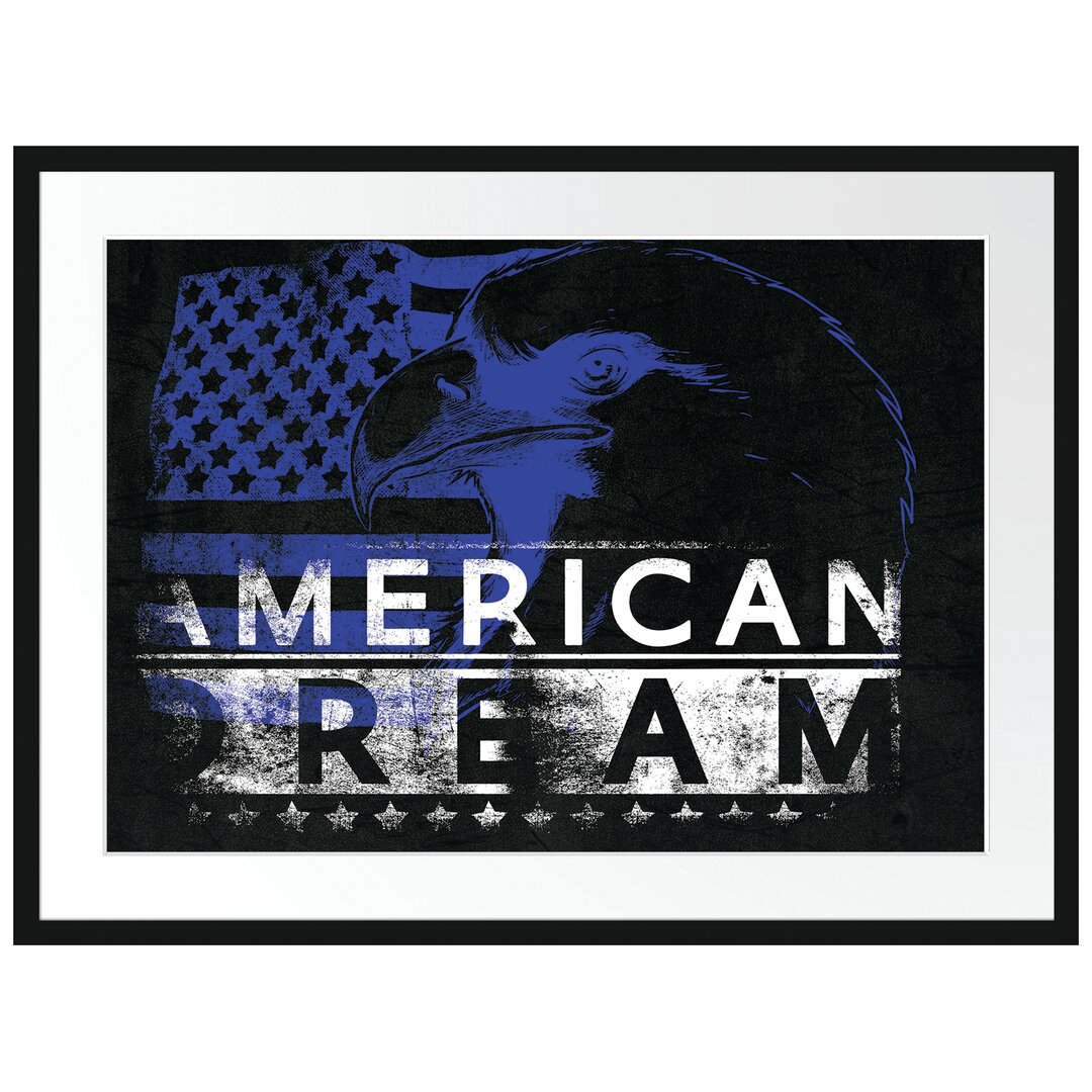 Gerahmtes Poster American Dream Schwarz