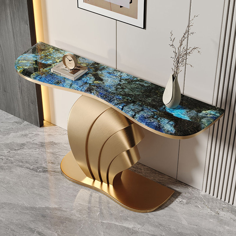 Console de luxe simple, H 33,5 po x l 63 po x P 13,8 po, Doré