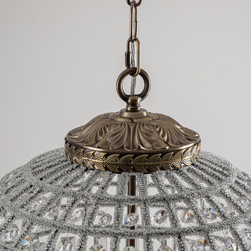 Lustre sphérique Ennu, H 15,9 po x l 11,8 po x P 11,8 po, Bronze antique