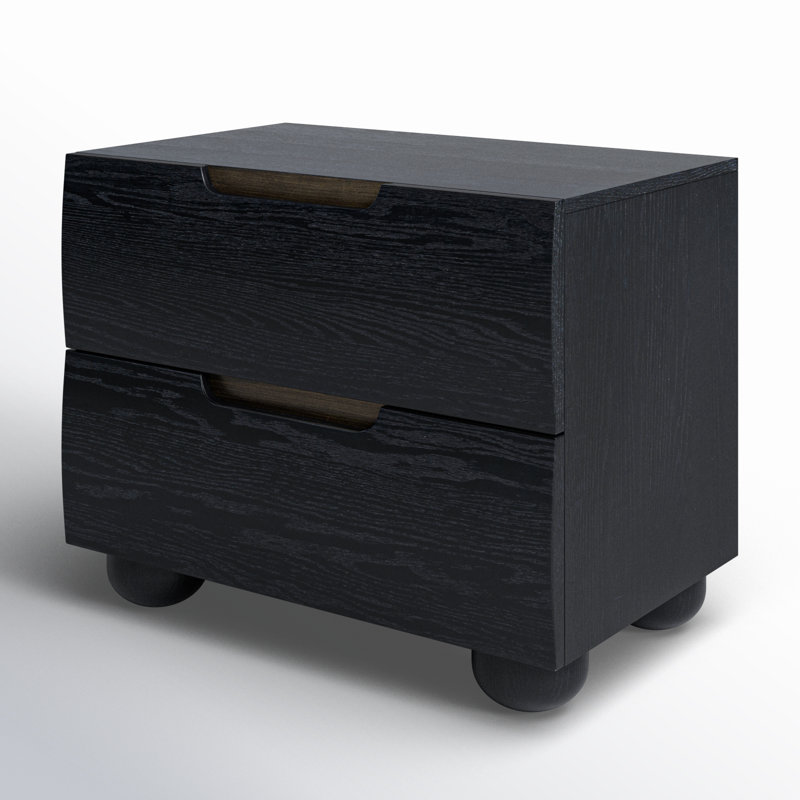 Table de chevet 2 tiroirs Estelle Beethoven, Noir
