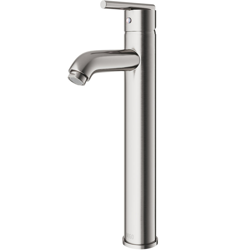 Seville 13" H Single Handle Vessel Sink Bathroom Faucet, Brushed Nickel