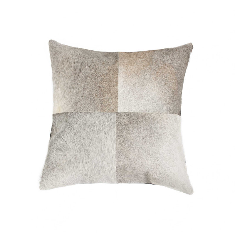 Coussin 18 "en peau de vache, Gris