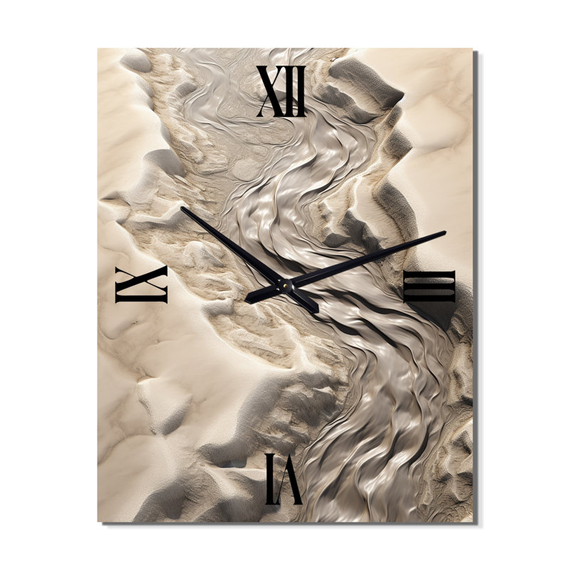 Horloge murale moderne Desert Rivers III, Grand