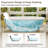 CASAINC 70.87" Freestanding Soaking Solid Surface Bathtub with Center Drain, Oval, Matte White