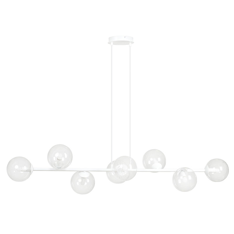 Colbert 8 - Light Kitchen Island Pendant, White, Transparent