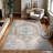 GLN Rugs Vintage Collection - Machine Washable Area Rug, Vintage Washable Rug, Non Slip Area Rug, Low Pile Living Room Rug, Bedroom Rug, Bathroom Rug - Easy Clean (Beige and Blue Rug)-66446179