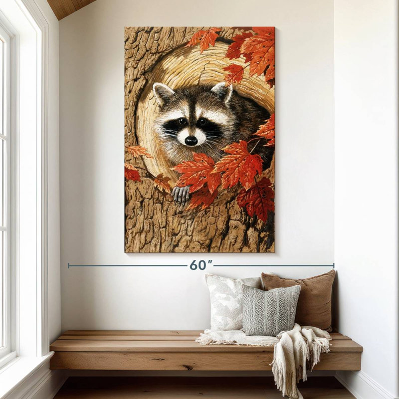 Brampt Raccoon, 51" H x 34" W