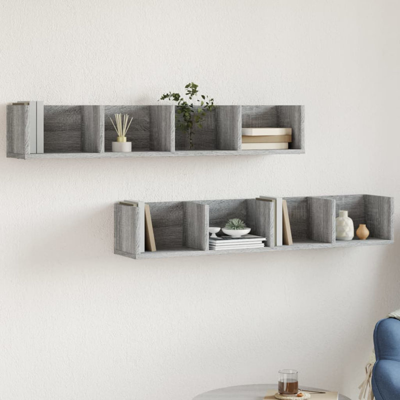Oliveah 2 Piece Bracket Shelf, Grey Sonoma