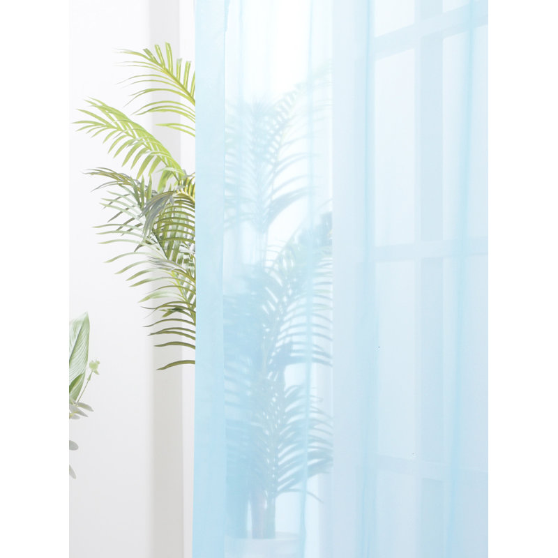 Sheer Curtain Panel Pair, 52" W x 84" L, Sky Blue