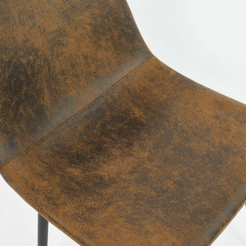 Chaise d'appoint tapscottée Tapscott, Similicuir brun caillou