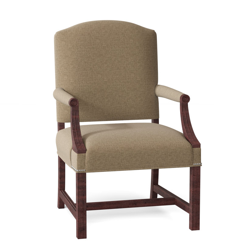 Fauteuil de 24,5 po de large Phillips, Nickel noir, Espresso, Polyester paille 3162