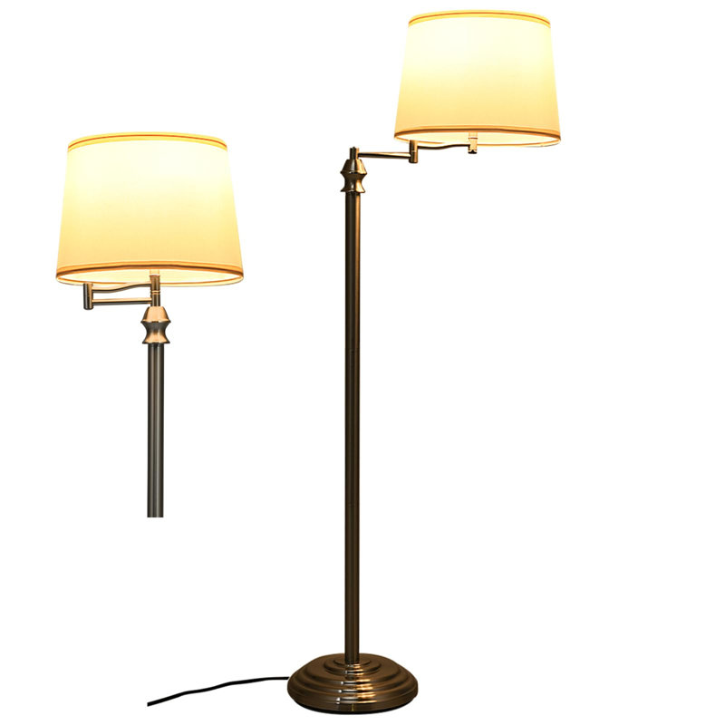 Trondheim 152cm Satin Swing Arm Floor Lamp Set