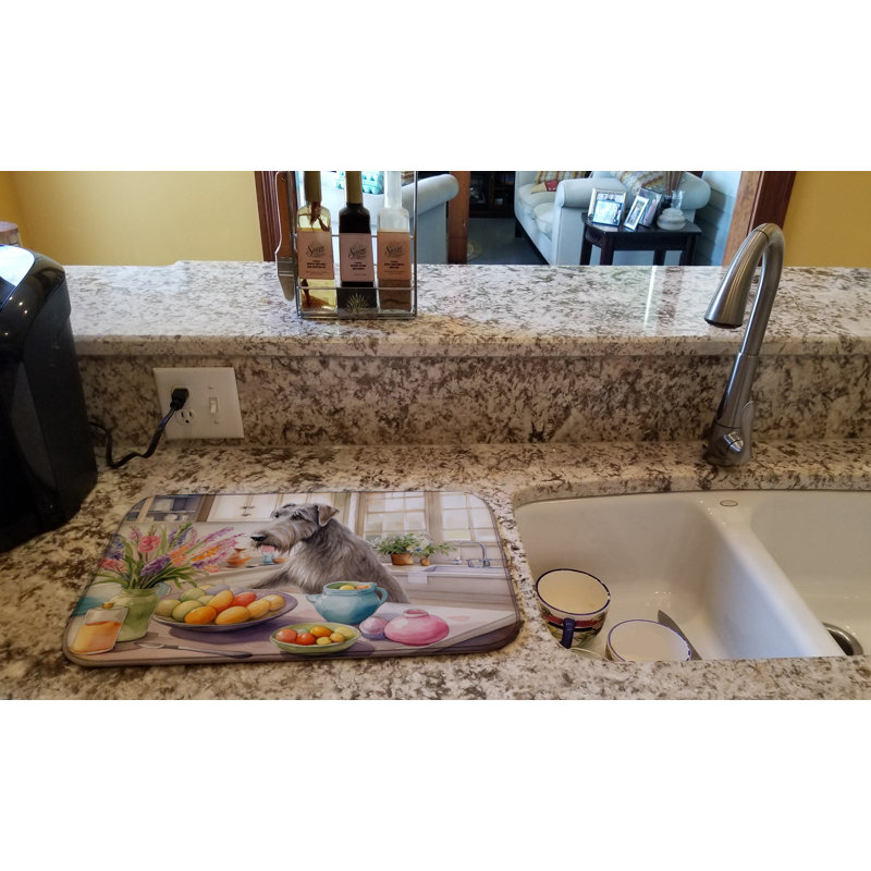 Decorating Easter Irish Wolfhound Dish Drying Mat