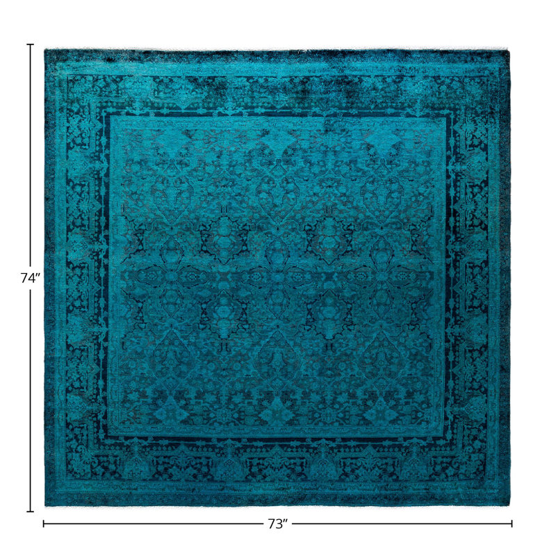 Cowlic One-of-a-Kind 6' 1" X 6' 2" Hand Knotted Area Rug