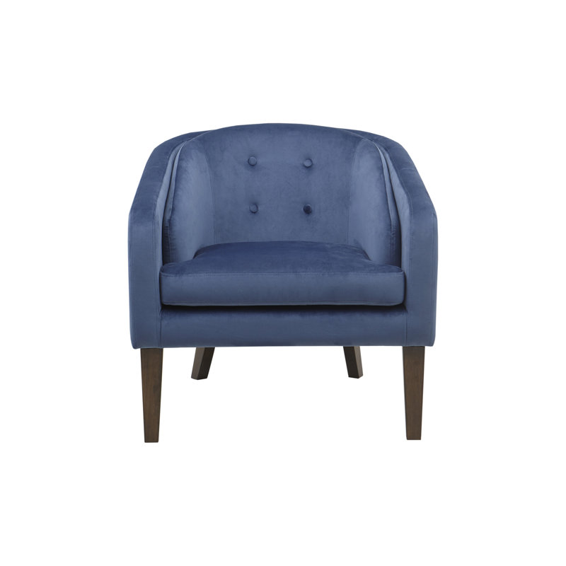 Elegant Mid-Century Velvet Tufted Accent Chair - Blue