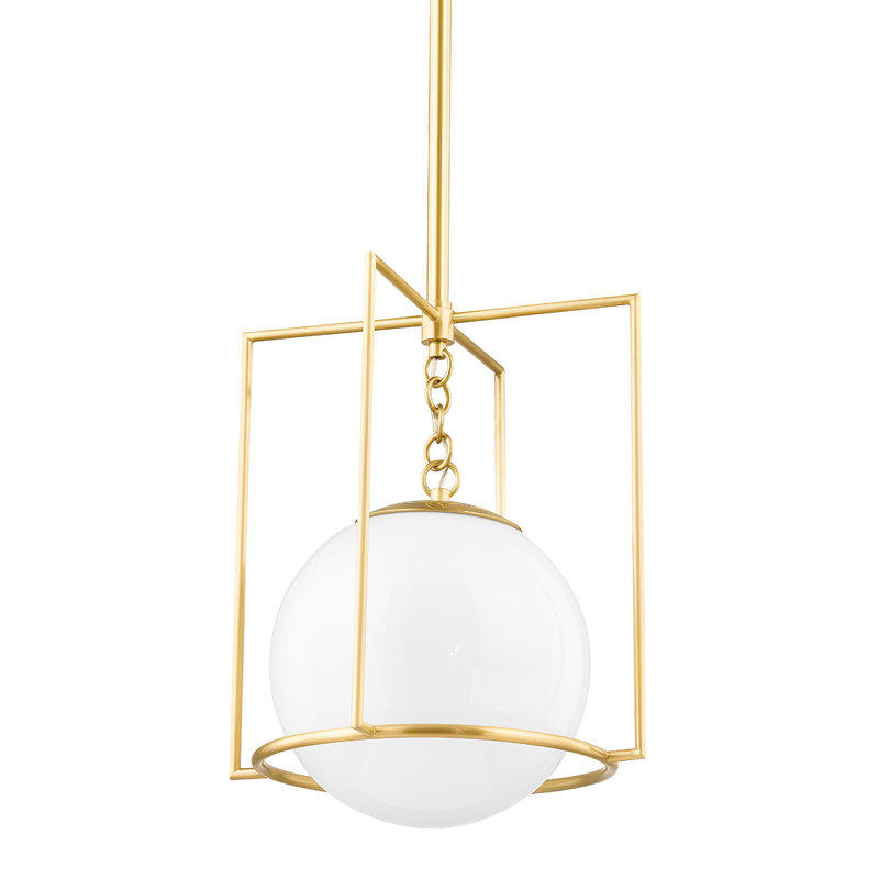 Frankie 1 Light Pendant, Aged Brass