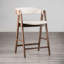 Tabouret de comptoir 2 pièces Mid-Century moderne avec siège rembourré et dossier courbé, finition noyer et beige pour plus de confort et de style