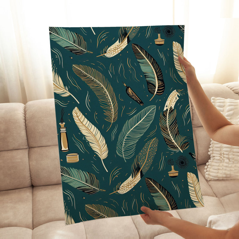 «Fashion and Glam Luxe Feathers V Bohemian», reproduction d'art non encadrée