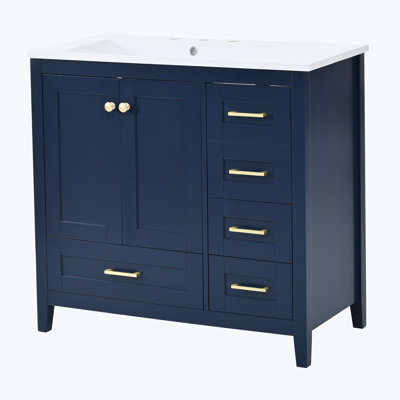 36'' Bathroom Vanity with Sink Combo Set, Modern Bathroom Cabinet -  Winston Porter, 5FA7EA85FA934F5FB54A25BBE5FDCAB0