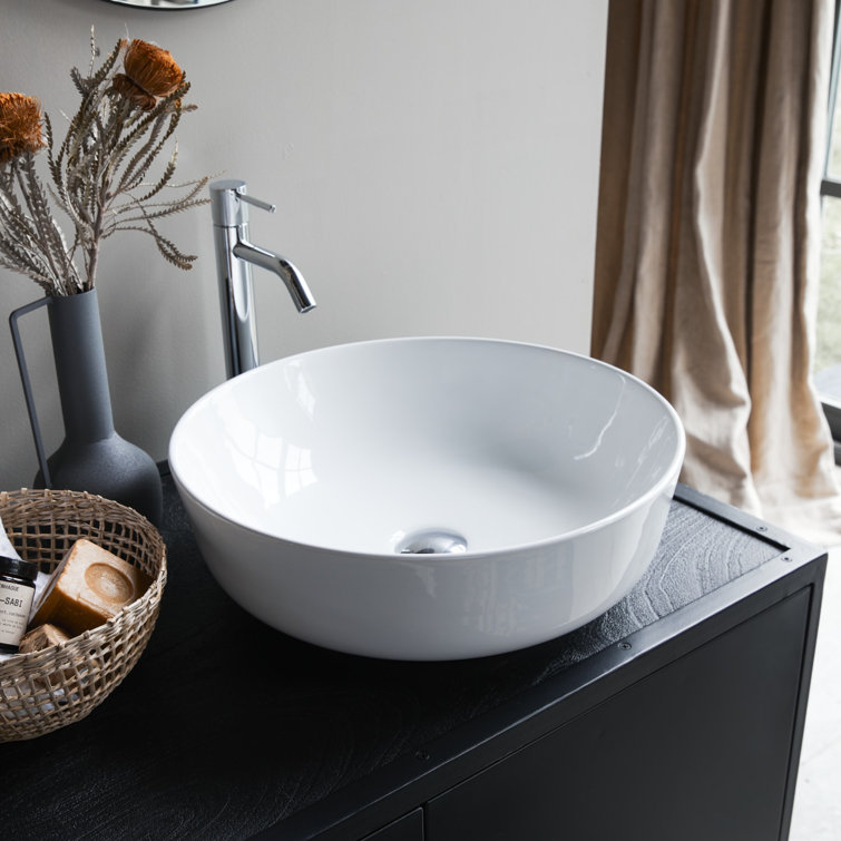 Tikamoon Luna 16.54'' Ceramic Circular Bathroom Sink