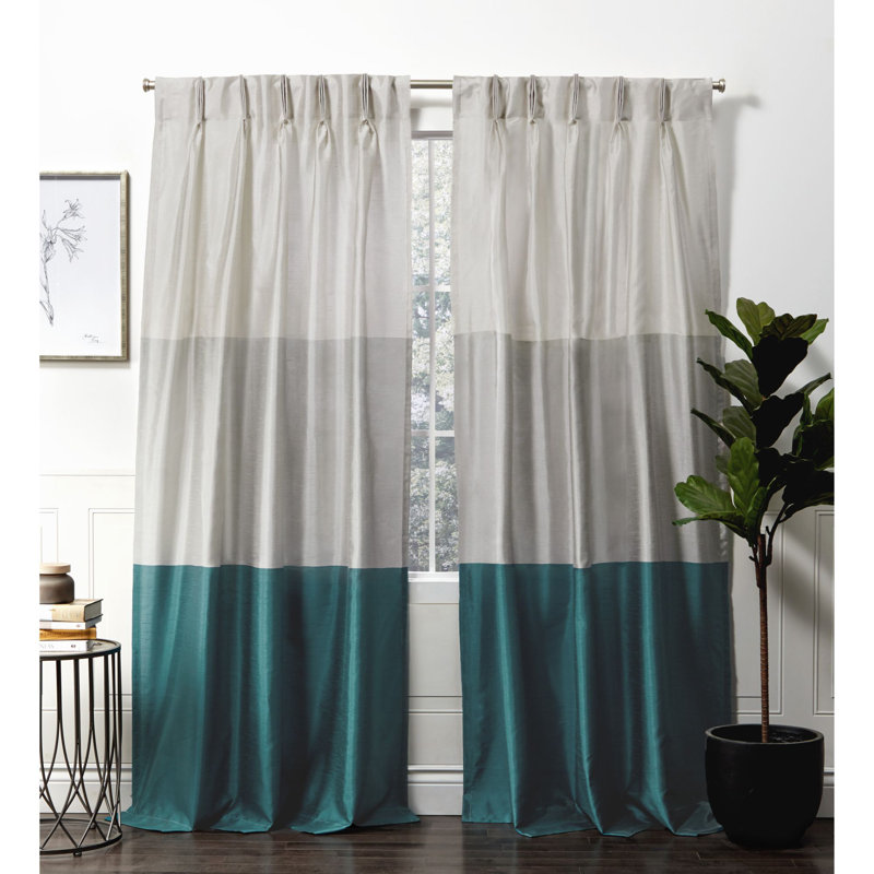 Paire de rideaux obscurcissant Flen, Bleu sarcelle, 27 po x 96 po