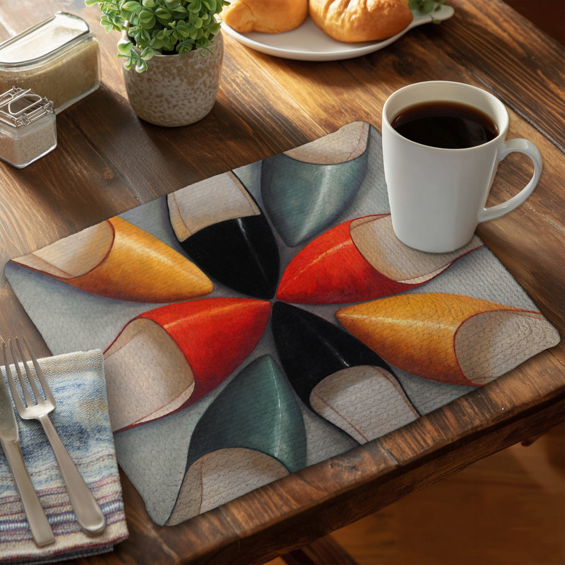 Gray Braided Polyester Placemat - Contemporary Bedroom Decor