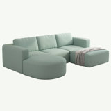 104.32*70.86 Modular Sectional Sofa Sleeper Couch, Sectional Sofa With Chaise And Ottoman, Convertible U Shaped Modular Sofa Set. Compressed Sponge (Combo A+B+C+D)