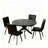 45.3"  Round Dining Table Set For 4, Extendable Wood Table With Faux Leather Chairs, Modern Kitchen Dining Room Set-1725856923