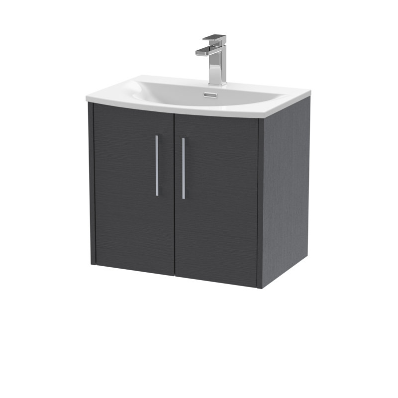 Juno Single Bathroom Vanity with Integrated Vitreous China Basin, Graphite Grey