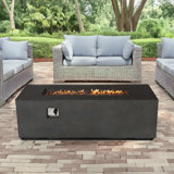 70" Concrete Large Fire Pit Table with Lid