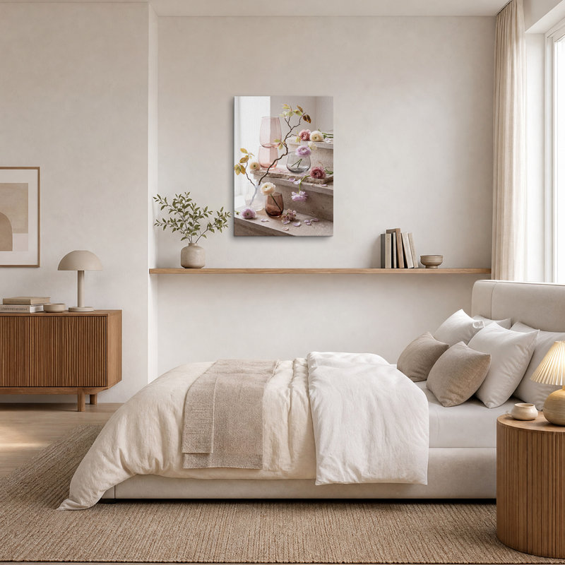Art mural en toile Pastel Ranunculus, H 48 po x l 32 po
