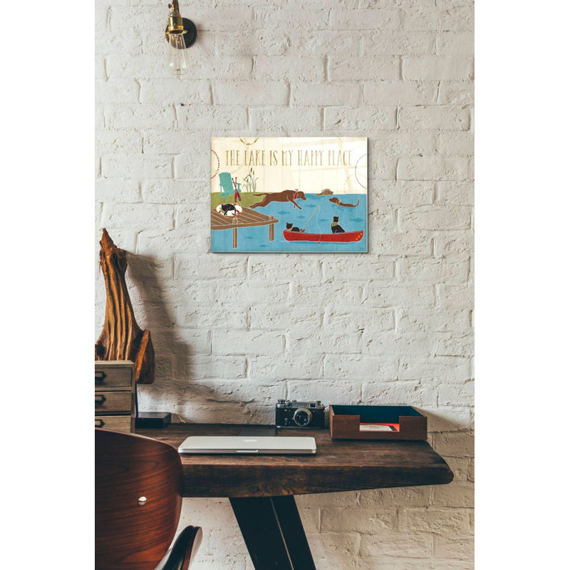 «Lake Pals I» par Véronique Charron, art mural en verre acrylique, H 12 po x l 16 po x P 0,12 po