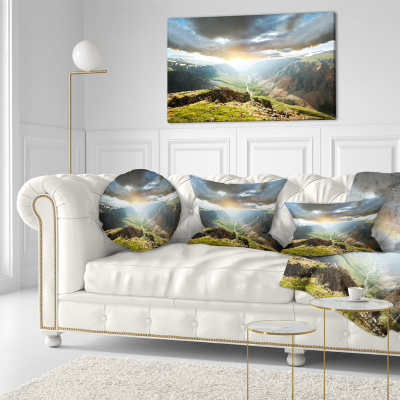 Coussin lombaire à imprimé paysage