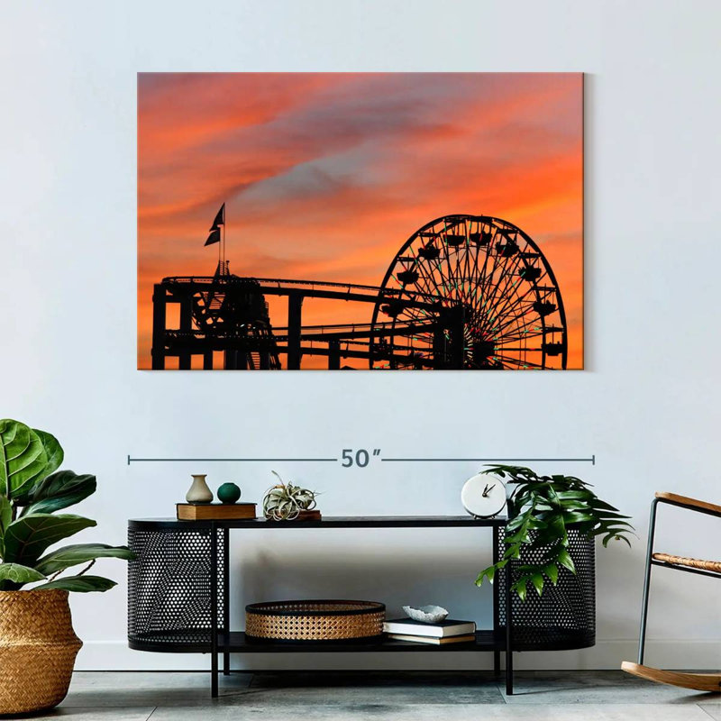 Silhouette de coucher de soleil Kerner Santa Monica, H 32 po x l 48 po