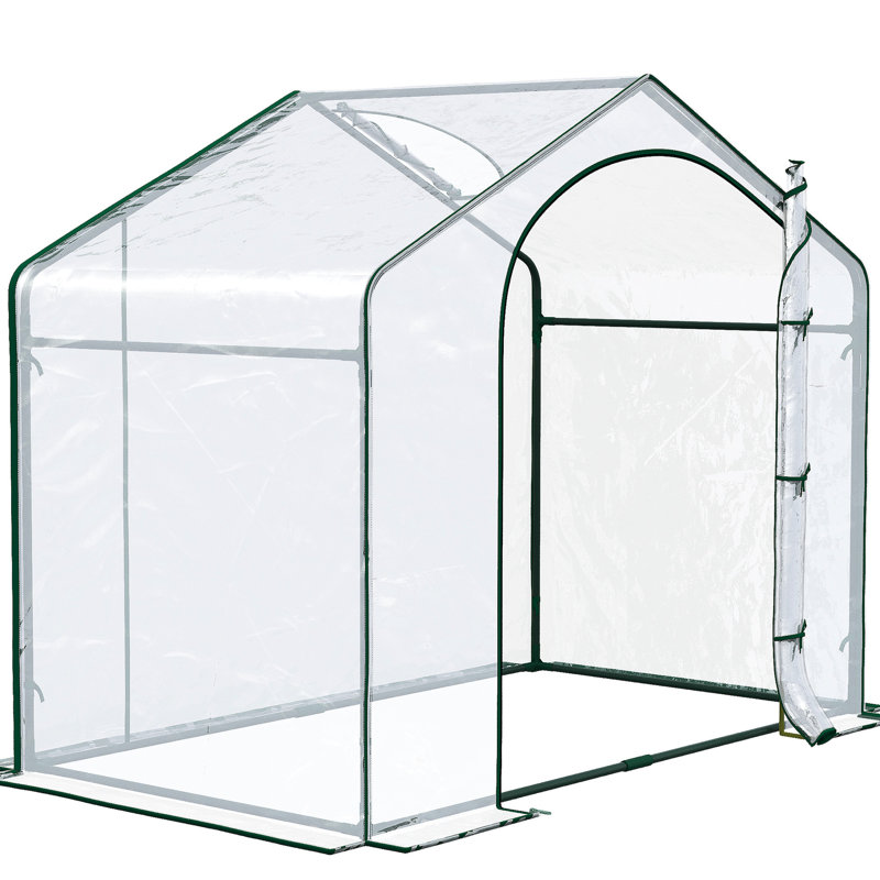 Covered Walk-in Greenhouse For Extended Planting Periods Steel Frame With Cover Outdoor